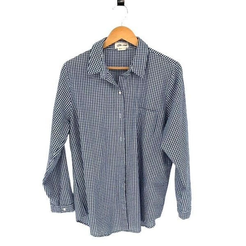 Vintage Blue Gingham Button Down Women’s Long Sleeve Shirt Size Large